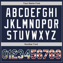 Charger l'image dans la galerie, Custom Stitched Navy Vintage USA Flag-White Baseball Pullover Sweatshirt Hoodie