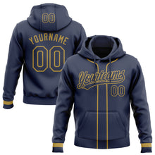 Загрузить изображение в средство просмотра галереи, Custom Stitched Navy Old Gold Baseball Pullover Sweatshirt Hoodie