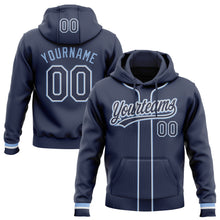 Загрузить изображение в средство просмотра галереи, Custom Stitched Navy White-Light Blue Baseball Pullover Sweatshirt Hoodie