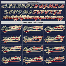 Charger l'image dans la galerie, Custom Stitched Navy Vintage USA Flag-Cream Baseball Pullover Sweatshirt Hoodie