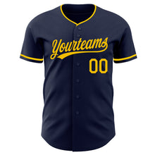 Charger l'image dans la galerie, Custom Navy Yellow Authentic Baseball Jersey