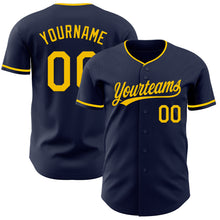 Charger l'image dans la galerie, Custom Navy Yellow Authentic Baseball Jersey