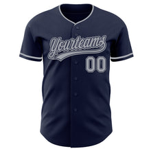 Load image into Gallery viewer, Custom Navy Gray Authentic Baseball Jersey