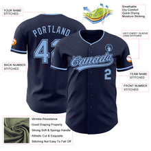 Laden Sie das Bild in den Galerie-Viewer, Custom Navy Light Blue Authentic Baseball Jersey