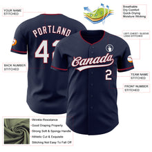 Charger l'image dans la galerie, Custom Navy White-Crimson Authentic Baseball Jersey
