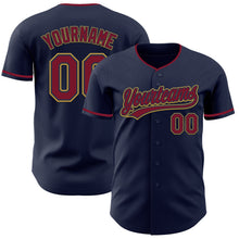 Charger l'image dans la galerie, Custom Navy Crimson-Old Gold Authentic Baseball Jersey