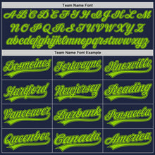 Laden Sie das Bild in den Galerie-Viewer, Custom Navy Neon Green Authentic Baseball Jersey