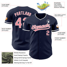 Загрузить изображение в средство просмотра галереи, Custom Navy Medium Pink-White Authentic Baseball Jersey