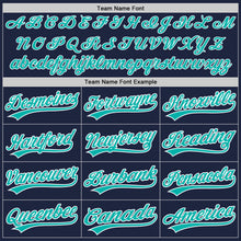 Загрузить изображение в средство просмотра галереи, Custom Navy Aqua-White Authentic Baseball Jersey