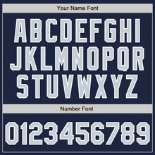 Load image into Gallery viewer, Custom Navy Silver-White Authentic Baseball Jersey
