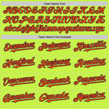 Load image into Gallery viewer, Custom Neon Green Orange-Navy Mesh Authentic Throwback Baseball Jersey