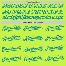 Load image into Gallery viewer, Custom Neon Green Teal Mesh Authentic Throwback Baseball Jersey