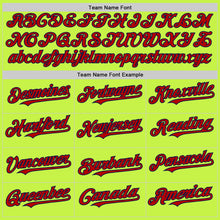 Load image into Gallery viewer, Custom Neon Green Red-Navy Mesh Authentic Throwback Baseball Jersey