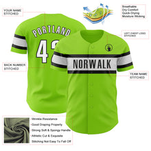 Load image into Gallery viewer, Custom Neon Green White-Black Authentic Baseball Jersey