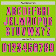 Load image into Gallery viewer, Custom Neon Green Pink-Navy Authentic Baseball Jersey