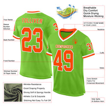 Laden Sie das Bild in den Galerie-Viewer, Custom Neon Green Orange-White Mesh Authentic Throwback Football Jersey