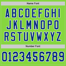 Charger l'image dans la galerie, Custom Neon Green Royal-White Mesh Authentic Throwback Football Jersey