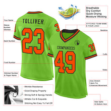 Laden Sie das Bild in den Galerie-Viewer, Custom Neon Green Orange-Black Mesh Authentic Throwback Football Jersey