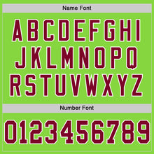 Laden Sie das Bild in den Galerie-Viewer, Custom Neon Green Maroon-White Mesh Authentic Throwback Football Jersey