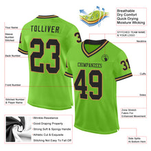 Загрузить изображение в средство просмотра галереи, Custom Neon Green Black-Old Gold Mesh Authentic Throwback Football Jersey
