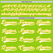Load image into Gallery viewer, Custom Neon Green White-Yellow Hockey Lace Neck Jersey