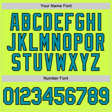 Load image into Gallery viewer, Custom Neon Green Teal-Black Authentic Throwback Baseball Jersey