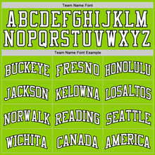 Загрузить изображение в средство просмотра галереи, Custom Neon Green White Pinstripe Black Authentic Basketball Jersey