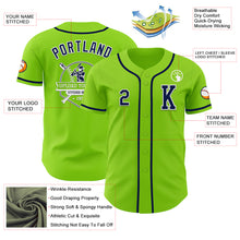Загрузить изображение в средство просмотра галереи, Custom Neon Green Navy-White Authentic Baseball Jersey