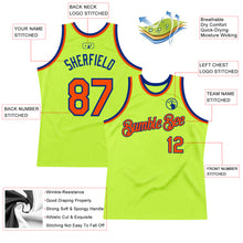 Загрузить изображение в средство просмотра галереи, Custom Neon Green Orange-Royal Authentic Throwback Basketball Jersey