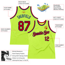 Загрузить изображение в средство просмотра галереи, Custom Neon Green Red-Royal Authentic Throwback Basketball Jersey