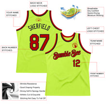 Загрузить изображение в средство просмотра галереи, Custom Neon Green Red-Black Authentic Throwback Basketball Jersey
