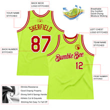 Загрузить изображение в средство просмотра галереи, Custom Neon Green Red-White Authentic Throwback Basketball Jersey