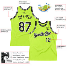 Загрузить изображение в средство просмотра галереи, Custom Neon Green Black-White Authentic Throwback Basketball Jersey