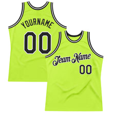 Загрузить изображение в средство просмотра галереи, Custom Neon Green Black-White Authentic Throwback Basketball Jersey