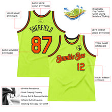 Загрузить изображение в средство просмотра галереи, Custom Neon Green Orange-Black Authentic Throwback Basketball Jersey