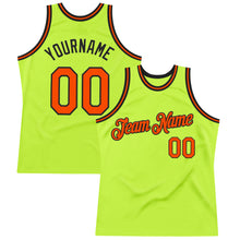Загрузить изображение в средство просмотра галереи, Custom Neon Green Orange-Black Authentic Throwback Basketball Jersey