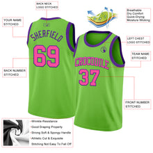 Laden Sie das Bild in den Galerie-Viewer, Custom Neon Green Pink-Purple Authentic Basketball Jersey
