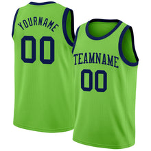 Charger l'image dans la galerie, Custom Neon Green Navy Authentic Basketball Jersey