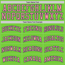 Laden Sie das Bild in den Galerie-Viewer, Custom Neon Green Medium Pink-Navy Authentic Basketball Jersey