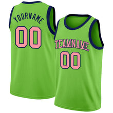 Laden Sie das Bild in den Galerie-Viewer, Custom Neon Green Medium Pink-Navy Authentic Basketball Jersey