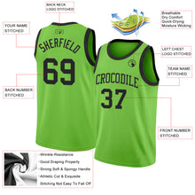 Load image into Gallery viewer, Custom Neon Green Black Authentic Basketball Jersey