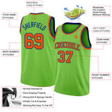 Load image into Gallery viewer, Custom Neon Green Orange-Royal Authentic Basketball Jersey