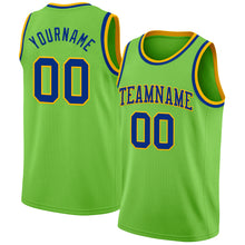 Charger l'image dans la galerie, Custom Neon Green Royal-Gold Authentic Basketball Jersey