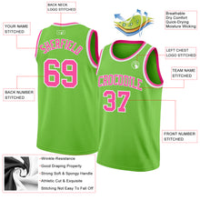 Laden Sie das Bild in den Galerie-Viewer, Custom Neon Green Pink-White Authentic Basketball Jersey