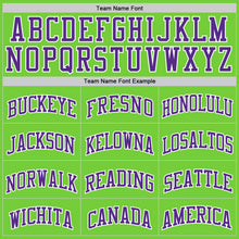 Load image into Gallery viewer, Custom Neon Green Purple-White Authentic Basketball Jersey