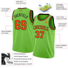 Load image into Gallery viewer, Custom Neon Green Orange-Black Authentic Basketball Jersey