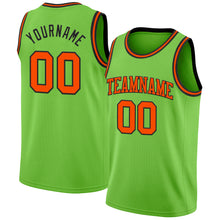 Load image into Gallery viewer, Custom Neon Green Orange-Black Authentic Basketball Jersey