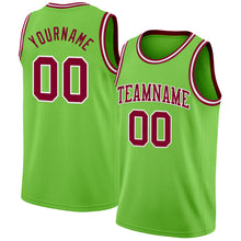 Charger l'image dans la galerie, Custom Neon Green Maroon-White Authentic Basketball Jersey