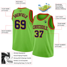 Charger l'image dans la galerie, Custom Neon Green Navy-Orange Authentic Basketball Jersey
