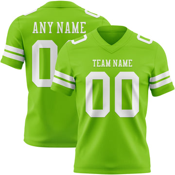 Custom Neon Green White Authentic Football Jersey